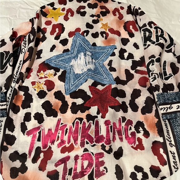 Made in Italy new buttondown shirt Avant Garde Stars Animal Print Arty Versatile - Picture 11 of 11